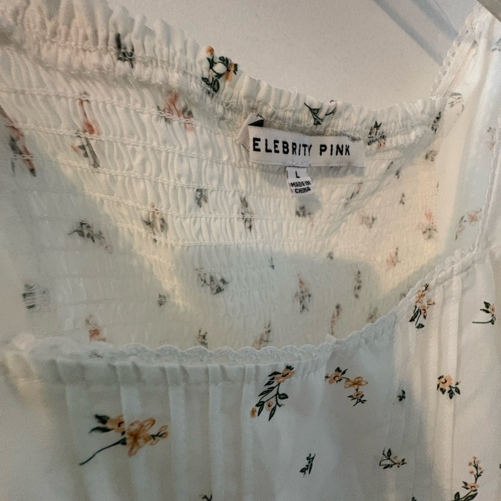 H&M Celebrity Pink White Floral Blouse - Picture 2 of 8